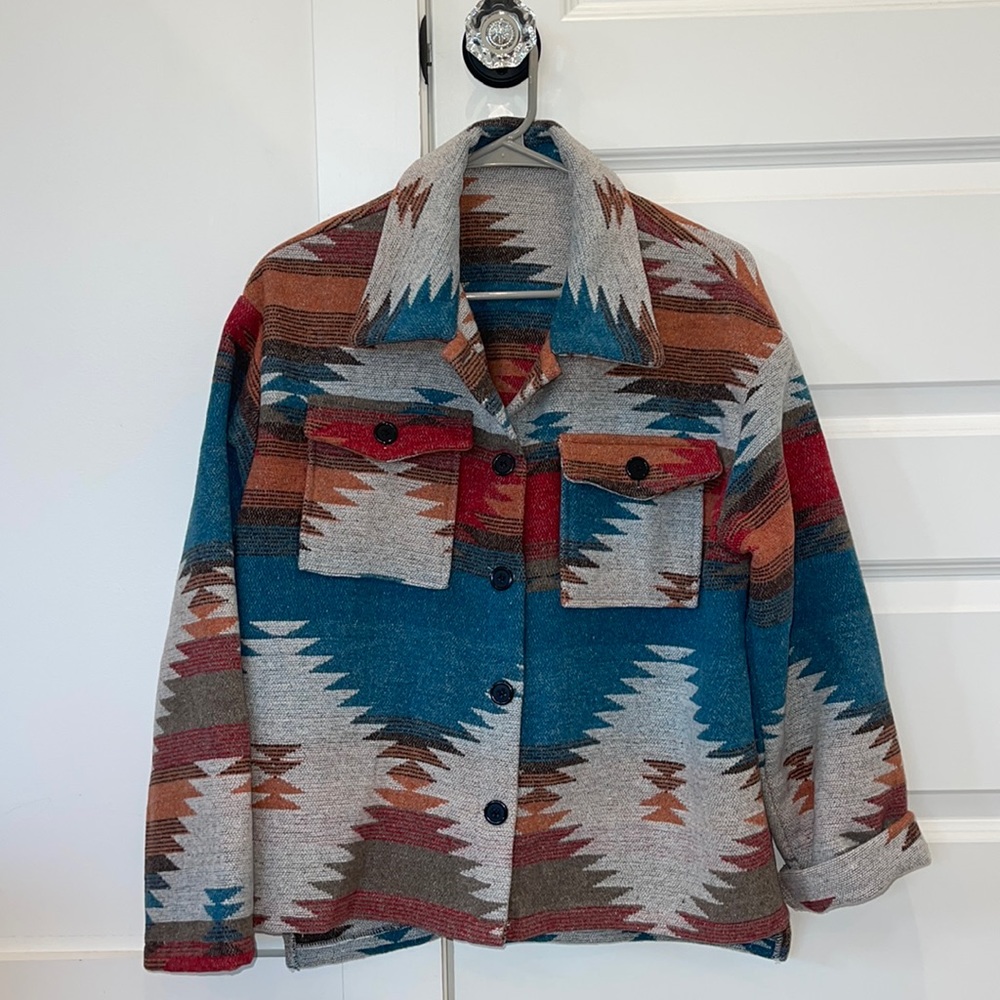 Aztec jacket, size medium, multi colored